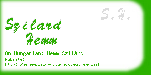 szilard hemm business card